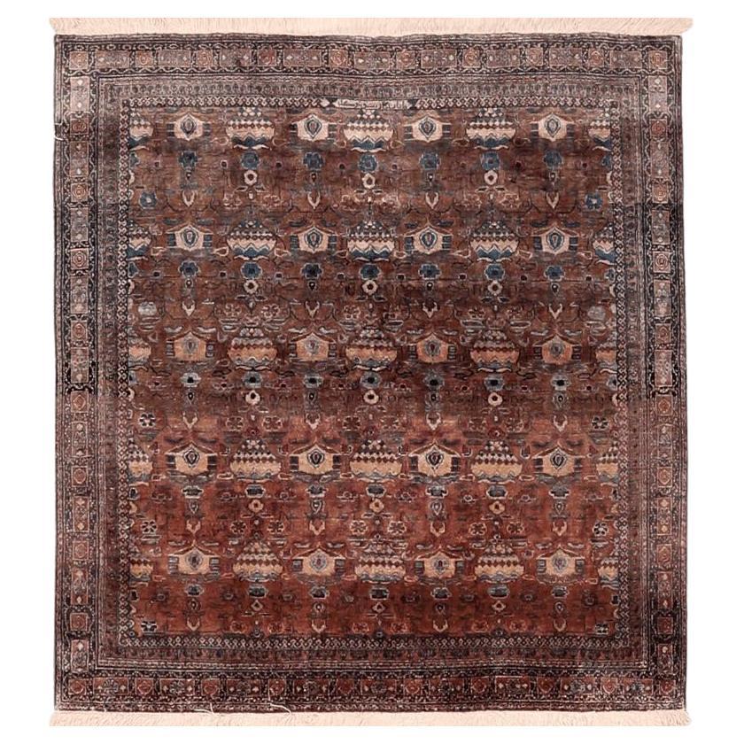 Petit tapis persan Kashan - Motif rouge en laine - 94544 en vente