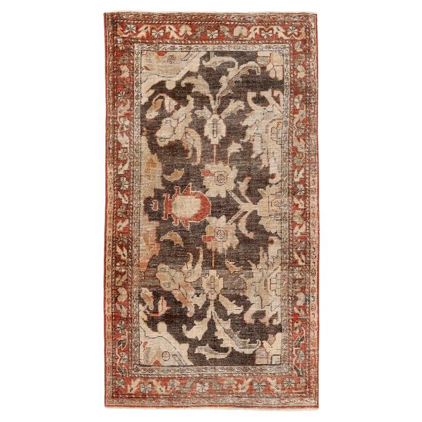 Tapis persan Mahal Small - Laine Brown Ivory Red Design - 94589