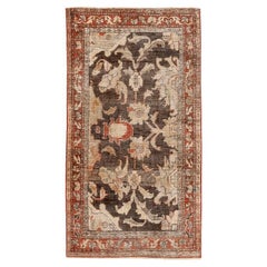 Tapis persan Mahal Small - Laine Brown Ivory Red Design - 94589