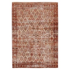 Persian Joshagan Small Rug - Wool Red Taupe Design - 94590