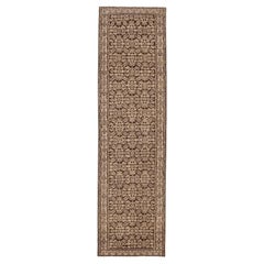 Persian Malayer Runner Rug - Wool Brown Ivory Design - 94560