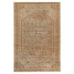 Persian Mahal Small Rug - Wool Taupe Design - 94592