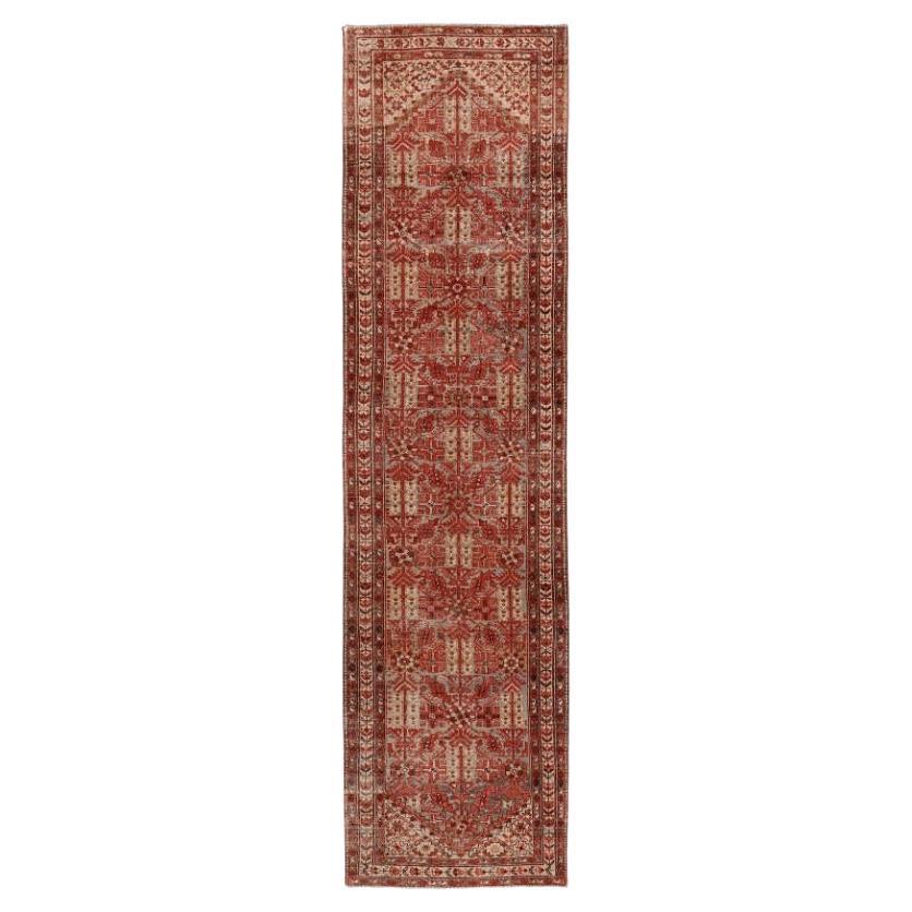 Tappeto persiano Malayer Runner - Disegno in lana blu rosso - 94562