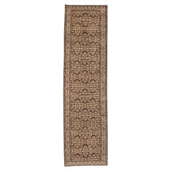 Tappeto persiano Malayer Runner - Disegno in lana marrone avorio - 94563
