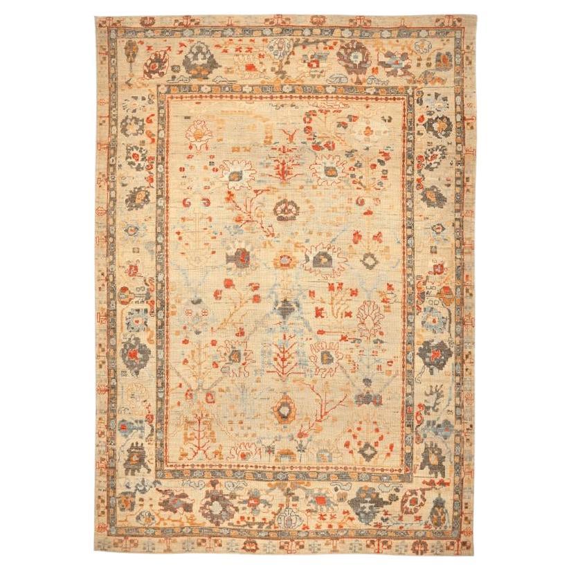 Afghanistan Oushak Area Rugs - Wool Ivory Red Design - 94609