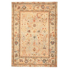 Afghanistan Oushak Area Rugs - Wool Ivory Red Design - 94609