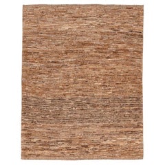 Afghanistan Abadeh Small Rug - Wool Brown Design - 94640