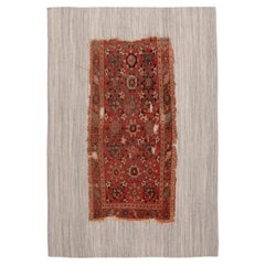 Afghanistan Abadeh Area Rugs - Wool Ivory Red Design - 94622