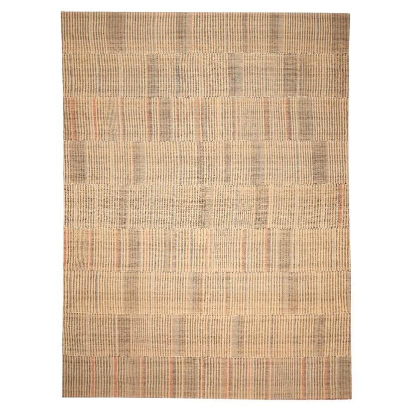 Afghanistan Abadeh Over Size Rug - Wool Brown Ivory Design - 94630 For Sale