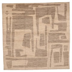 Afghanistan Moroccan Area Rugs - Wool Brown Ivory Design - 98456