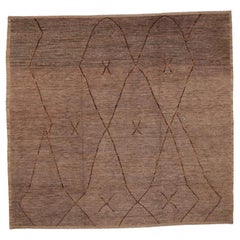 Afghanistan Moroccan Area Rugs - Wool Brown Design - 98455