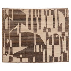 Afghanistan Moroccan Moroccan Area Rugs - Wool Brown Ivory - 98452
