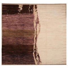 Afghanistan Moroccan Area Rugs - Wool Brown Ivory Purpel - 98437