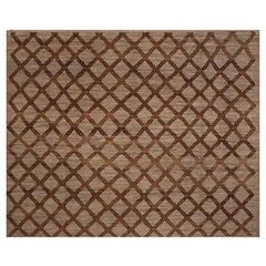 Afghanistan Moroccan Area Rugs - Wool Brown Taupe Design - 98434