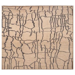 Afghanistan Moroccan Area Rugs - Wool Brown Ivory Design - 98433