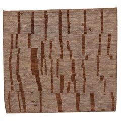 Afghanistan Moroccan Area Rugs - Wool Brown Taupe Design - 98444