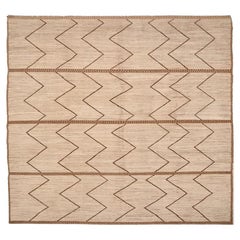 Afghanistan Moroccan Area Rugs - Wool Brown Ivory Design - 98443