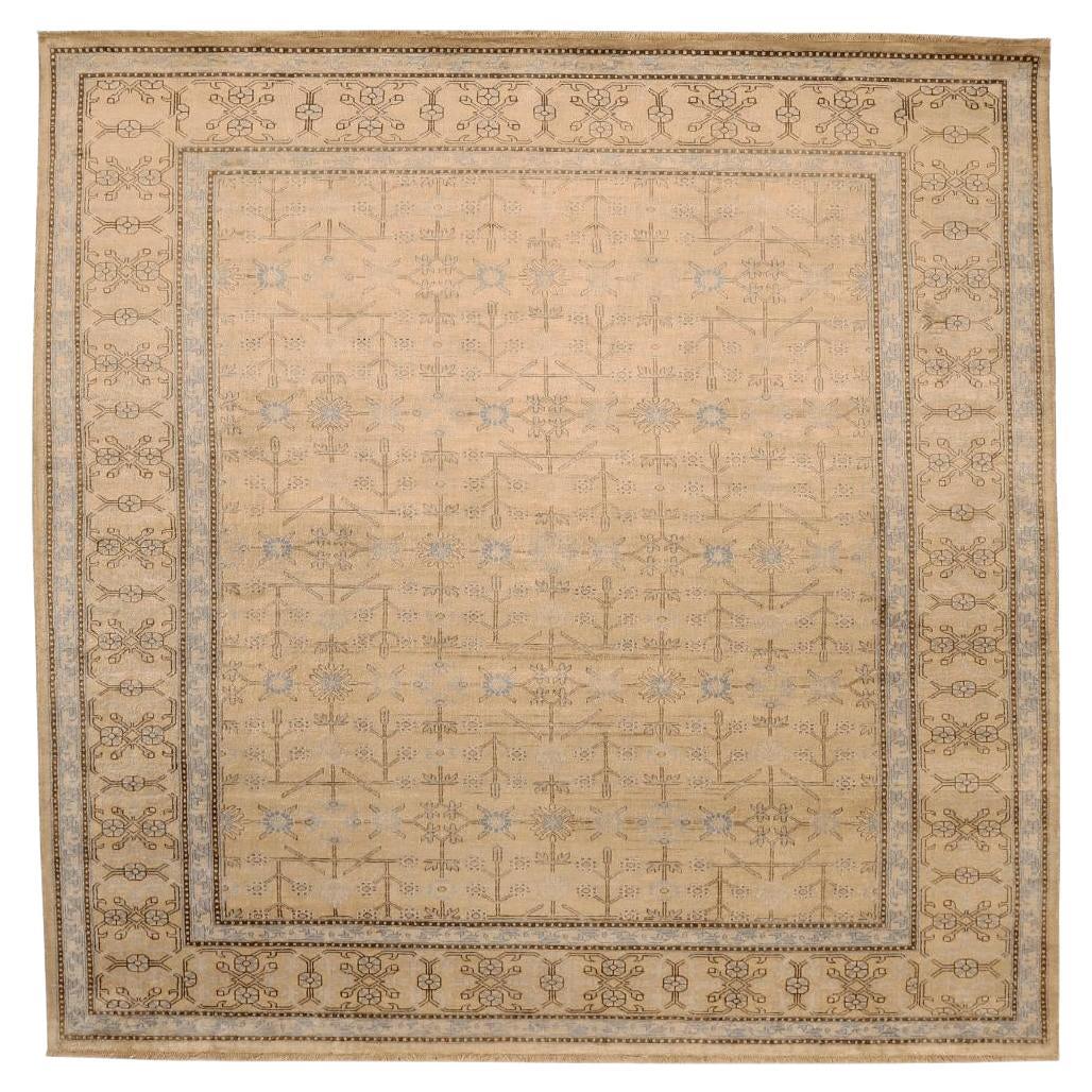 Moderne indische Teppiche – Wolle in elfenbeinfarbenem Design – 94059