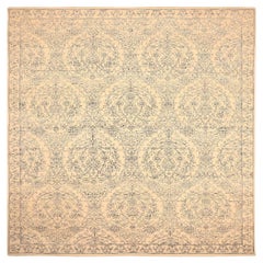 Moderne indische Teppiche – Wolle in elfenbeinfarbenem Design – 94066