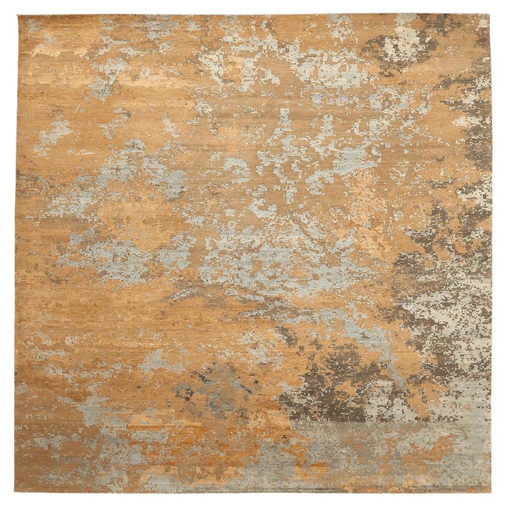 India Modern Area Rugs - Wolle und Seide Braun Grau/Silber - 94085