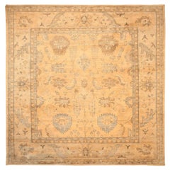 Tapis d'Oushak en laine ivoire et jaune, Inde - 94086