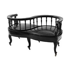 Ebonized Courting Chair Loveseat
