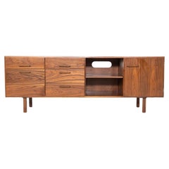 1970s Jens Risom Design 72 inch Credenza / Cabinet in Walnut