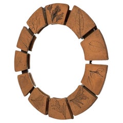Ceramic Herbier Mirror attributed to Vallauris, 1960