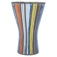 Piccolo vaso con decorazione di pigiama di Roger Capron per Vallauris, anni '60