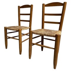 Set of Mountain Chalet Chairs in Straw, France, 1960s