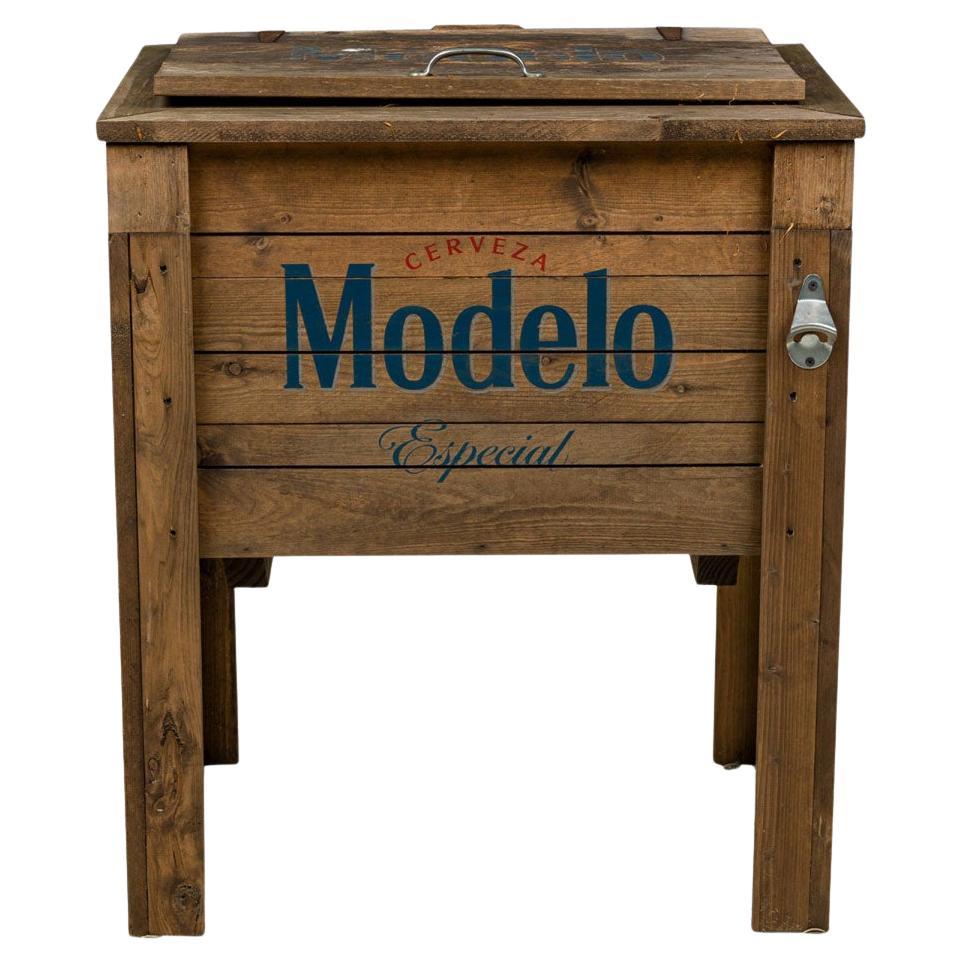Nevera Modelo Rústica Americana de Madera para Exterior