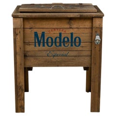 Nevera Modelo Rústica Americana de Madera para Exterior