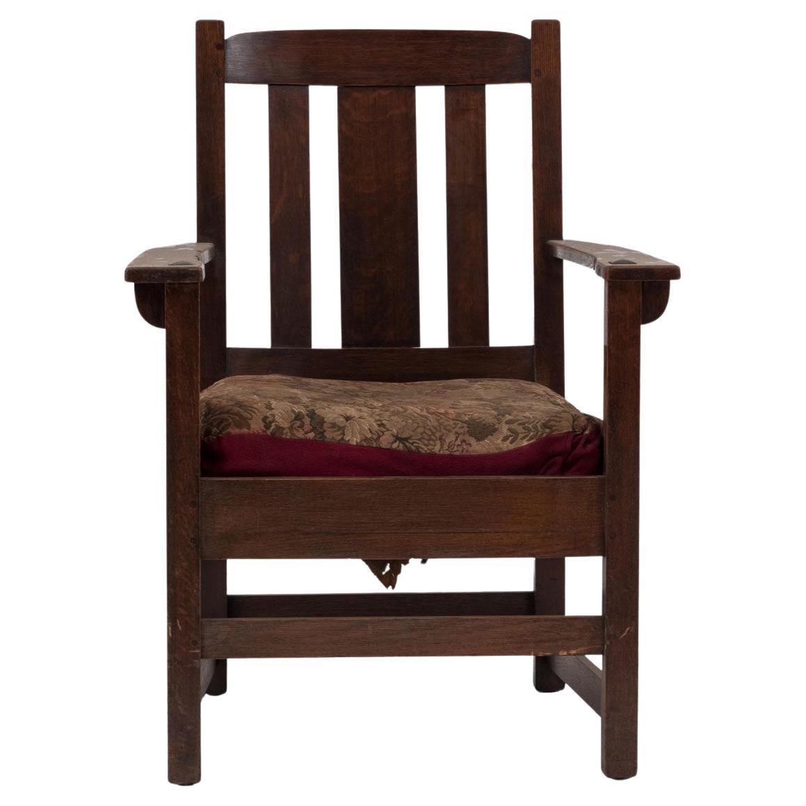Limbert Brothers American Mission Slat Back Oak Armchair For Sale