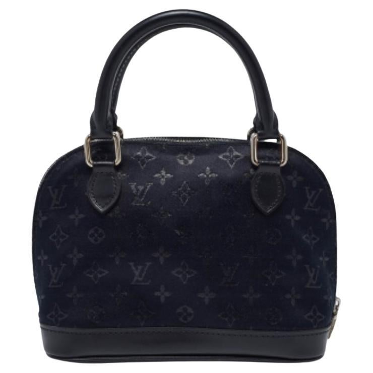 Louis Vuitton Schwarze Alma Mini-Tasche aus Satin und Leder mit Monogramm Limitierte Auflage