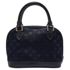 Louis Vuitton Black Monogram Satin and Leather Limited Edition Alma Mini Bag