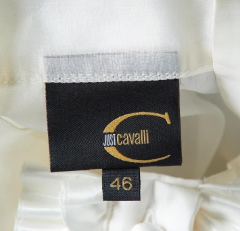 Just Cavalli Camicetta in organza di seta bianca con volant L.L.A. in vendita 1