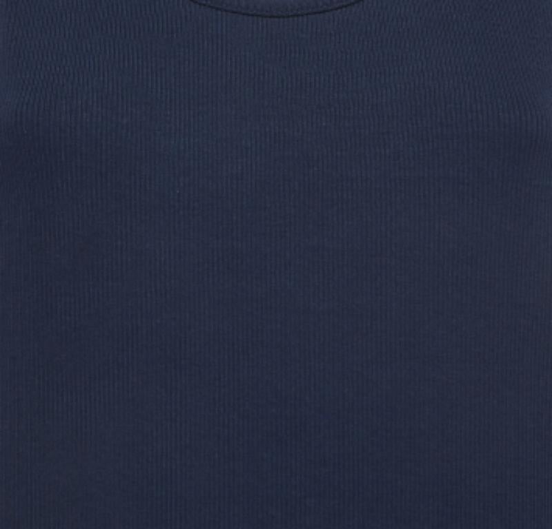 Nero Canotta Bottega Veneta blu a coste XS in vendita