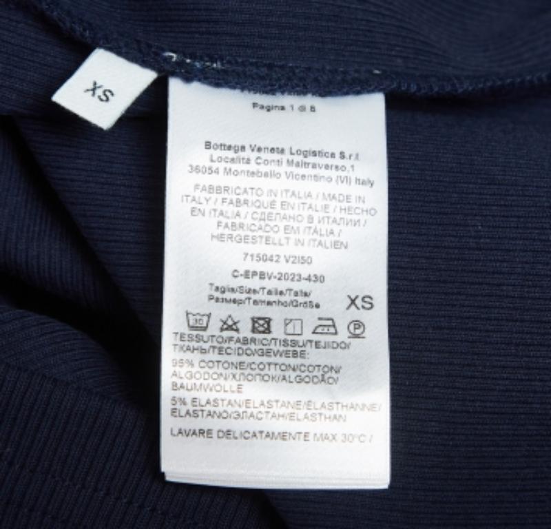 Canotta Bottega Veneta blu a coste XS in vendita 1