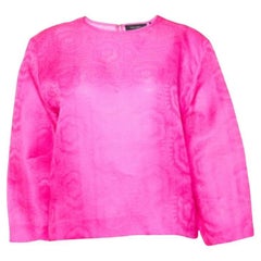 Isabel Marant Fuchsia Pink Floral Silk Jacquard Blouse M