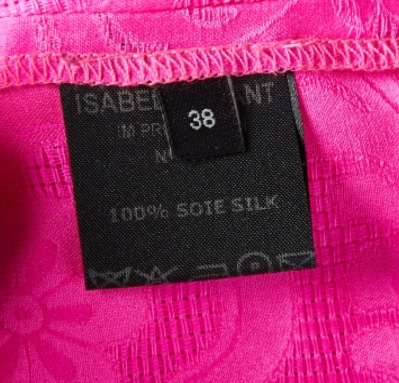 Donna Isabel Marant Rosa fucsia, camicetta floreale in seta jacquard M. in vendita