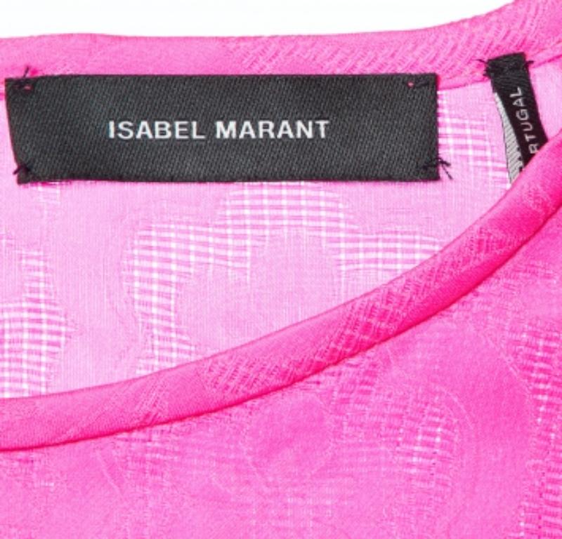 Isabel Marant Rosa fucsia, camicetta floreale in seta jacquard M. in vendita 2