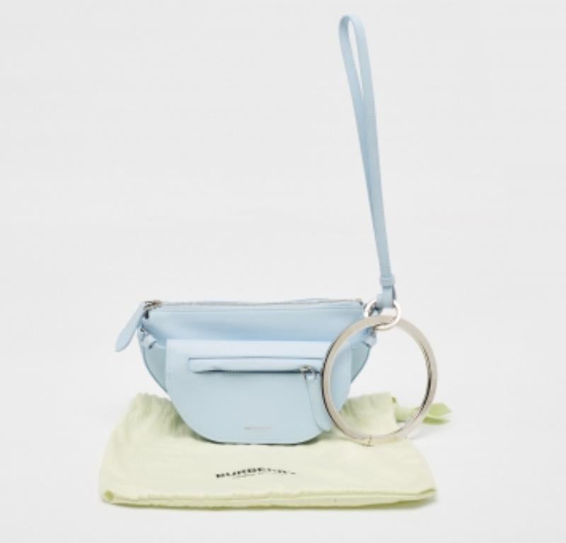Burberry Mini Clutch Olympia in pelle blu pallido in vendita 4