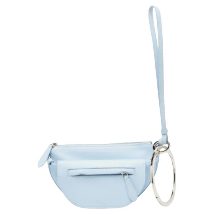Burberry Mini Clutch Olympia in pelle blu pallido in vendita