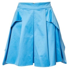 Versace Minigonna a pieghe in cotone blu M.