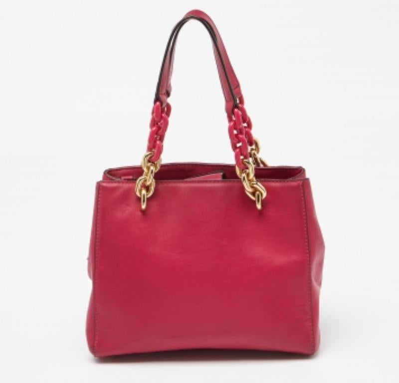 Michael Michael Kors - Mini Cynthia Bow Tote in pelle rosa In condizioni discrete in vendita a Dubai, Al Qouz 2