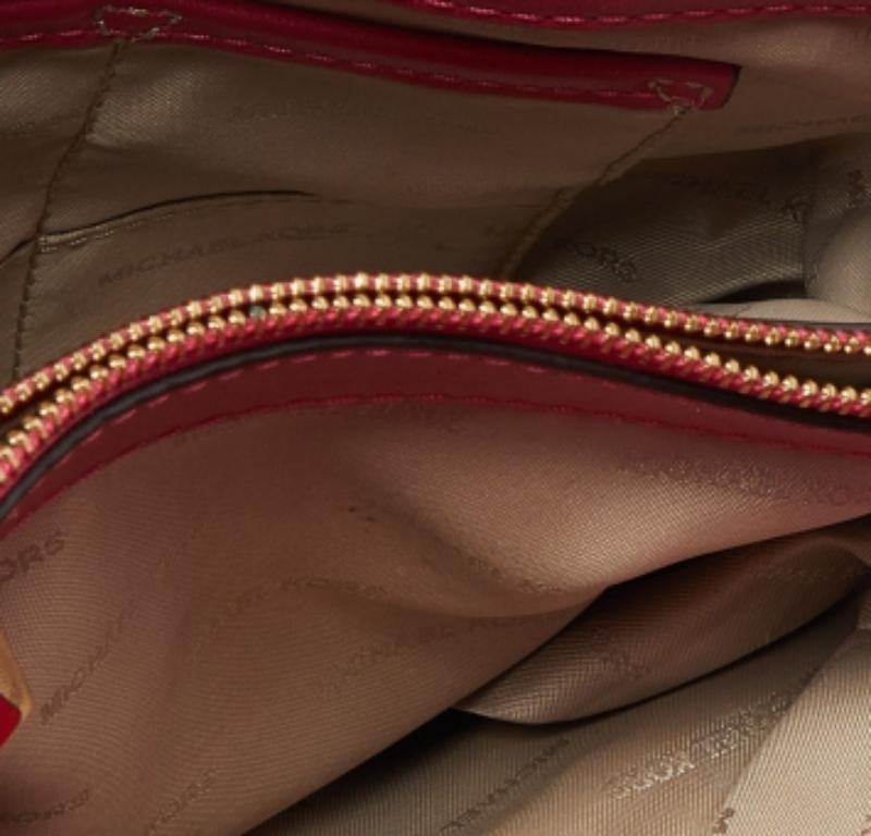 Michael Michael Kors - Mini Cynthia Bow Tote in pelle rosa in vendita 1