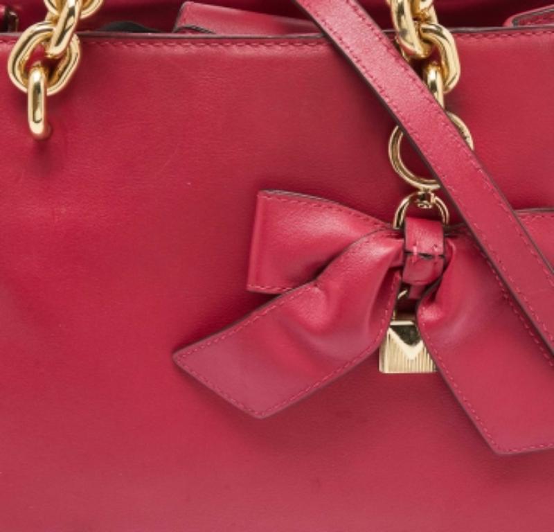 Michael Michael Kors - Mini Cynthia Bow Tote in pelle rosa in vendita 6