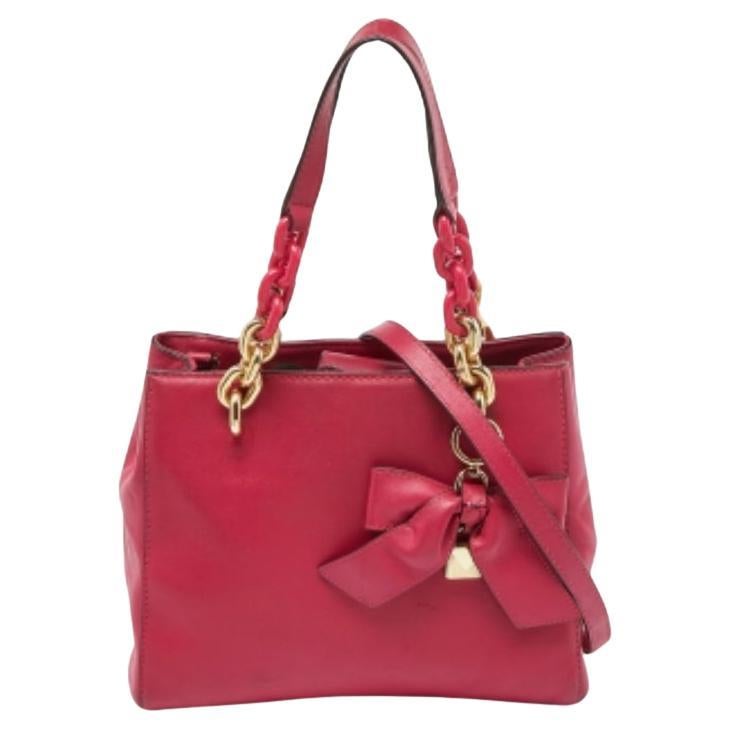 Michael Michael Kors - Mini Cynthia Bow Tote in pelle rosa