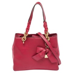 MICHAEL Michael Kors Pink Leather Mini Cynthia Bow Tote