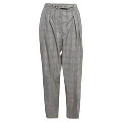 Zimmermann - Pantaloni con cintura in lana a motivi grigi XL